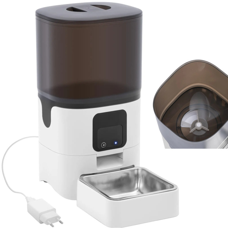 
Automatinis šunų ir kačių ėdalo dozatorius valdomas LED aplikacija, 6 l
