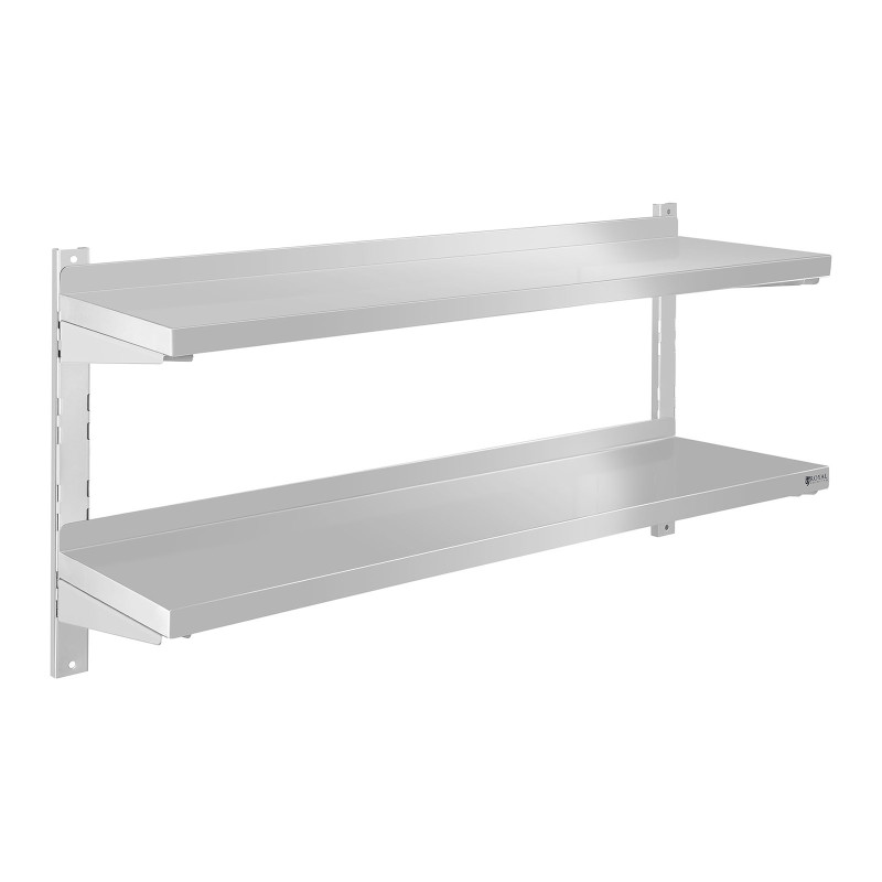 Dviguba plieninė sieninė lentyna reguliuojama 120 cm