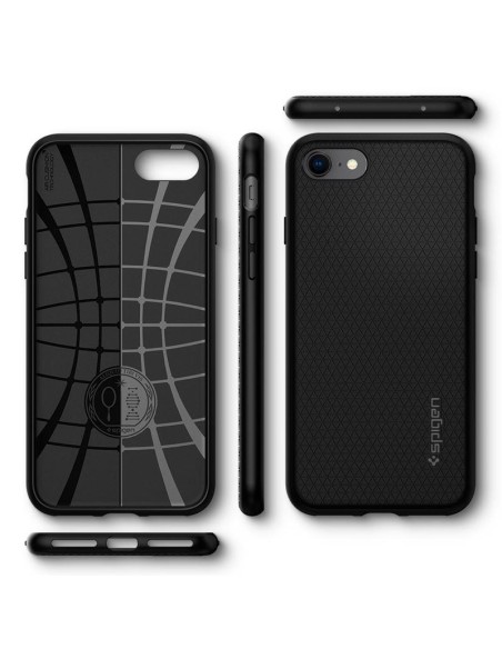 Spigen Liquid Air dėklas, skirtas iPhone 7 / 8 / SE 2020 / SE 2022 - juodas Spigen Liquid Air dėklas, skirtas iPhone 7 / 8 / SE 2020 / SE 2022 - juodas