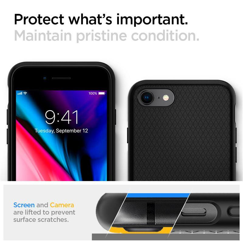 Spigen Liquid Air dėklas, skirtas iPhone 7 / 8 / SE 2020 / SE 2022 - juodas