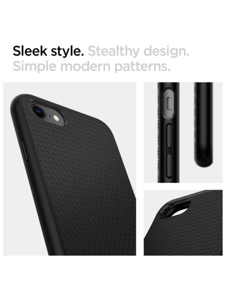 Spigen Liquid Air dėklas, skirtas iPhone 7 / 8 / SE 2020 / SE 2022 - juodas Spigen Liquid Air dėklas, skirtas iPhone 7 / 8 / SE 2020 / SE 2022 - juodas