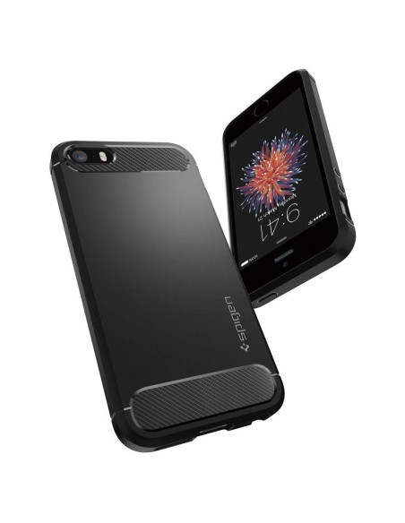 Spigen Rugged Armor dėklas iPhone 5S / SE - juodas Spigen Rugged Armor dėklas iPhone 5S / SE - juodas