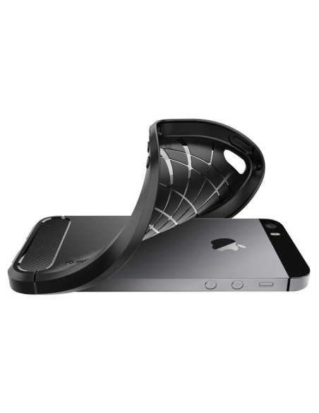 Spigen Rugged Armor dėklas iPhone 5S / SE - juodas Spigen Rugged Armor dėklas iPhone 5S / SE - juodas