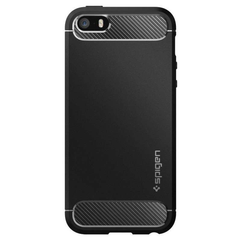 Spigen Rugged Armor dėklas iPhone 5S / SE - juodas