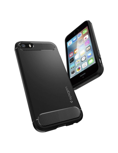 Spigen Rugged Armor dėklas iPhone 5S / SE - juodas Spigen Rugged Armor dėklas iPhone 5S / SE - juodas