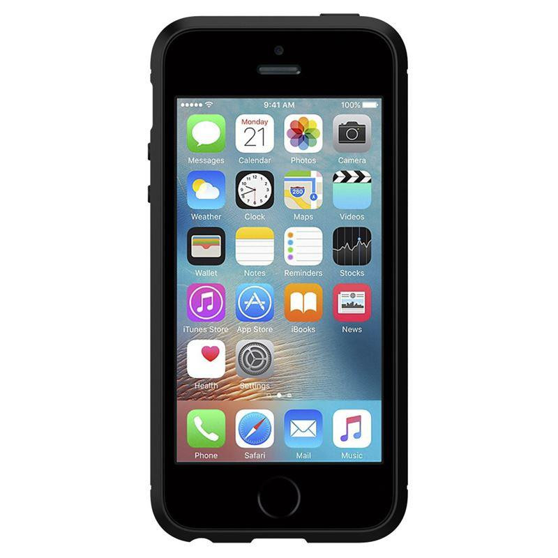 Spigen Rugged Armor dėklas iPhone 5S / SE - juodas