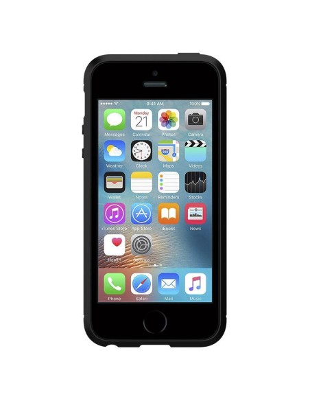 Spigen Rugged Armor dėklas iPhone 5S / SE - juodas Spigen Rugged Armor dėklas iPhone 5S / SE - juodas