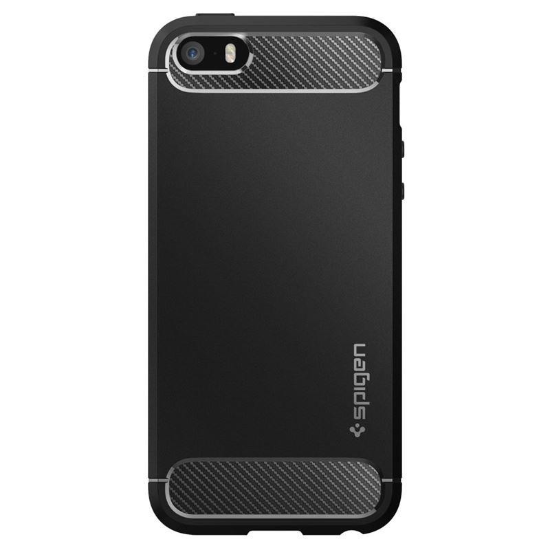 Spigen Rugged Armor dėklas iPhone 5S / SE - juodas