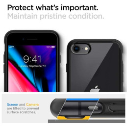 Spigen Ultra Hybrid dėklas, skirtas iPhone 7 / 8 / SE 2020 / SE 2022 - juodas