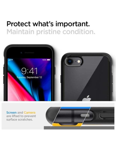 Spigen Ultra Hybrid dėklas, skirtas iPhone 7 / 8 / SE 2020 / SE 2022 - juodas Spigen Ultra Hybrid dėklas, skirtas iPhone 7 / 8 / SE 2020 / SE 2022 - juodas