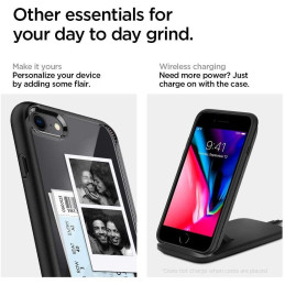 Spigen Ultra Hybrid dėklas, skirtas iPhone 7 / 8 / SE 2020 / SE 2022 - juodas