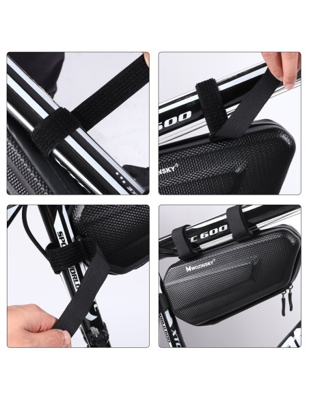 Dviračio rėmo krepšys 1,5 l juodas