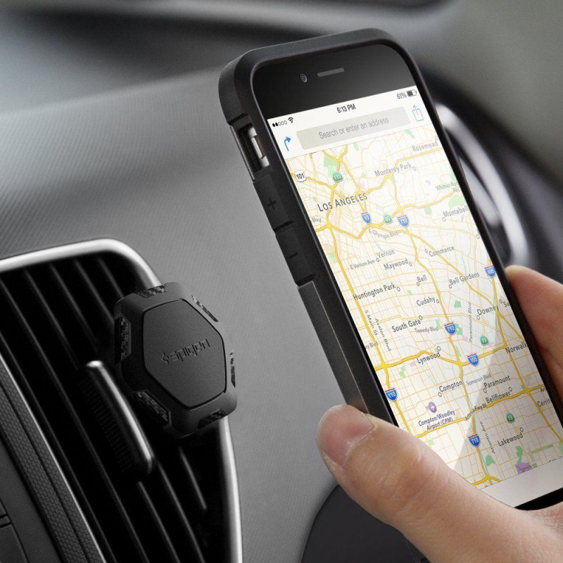 Spigen QS11 telefono laikiklis automobilio orlaidei, magnetinis - juodas