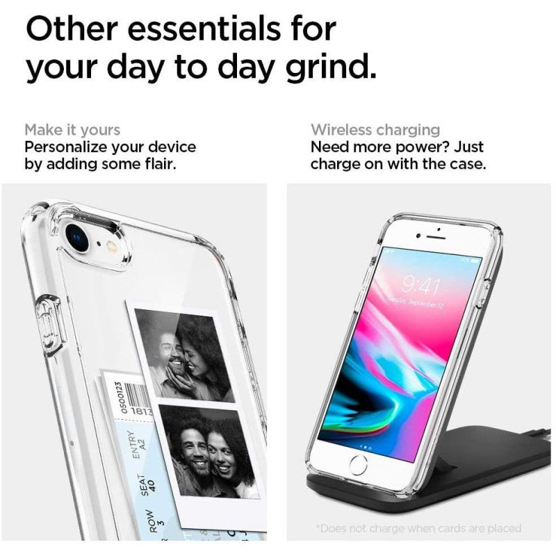 Spigen Ultra Hybrid dėklas, skirtas iPhone 7 / 8 / SE 2020 / SE 2022 - skaidrus