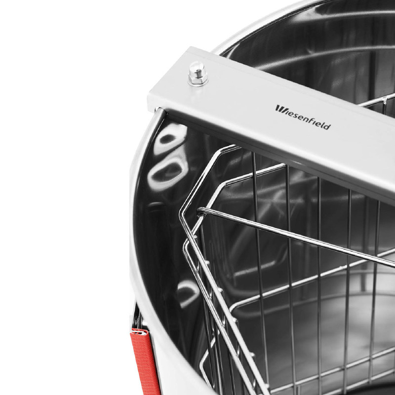 Medaus traukimo rankinė medaus centrifuga su 4 rėmeliais iš nerūdijančio plieno