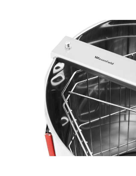 Medaus traukimo rankinė medaus centrifuga su 4 rėmeliais iš nerūdijančio plieno Medaus traukimo rankinė medaus centrifuga su 4 rėmeliais iš nerūdijančio plieno