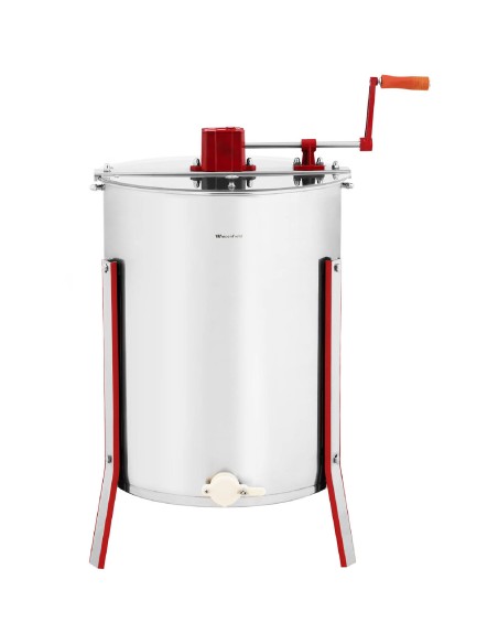 Medaus traukimo rankinė medaus centrifuga su 4 rėmeliais iš nerūdijančio plieno Medaus traukimo rankinė medaus centrifuga su 4 rėmeliais iš nerūdijančio plieno