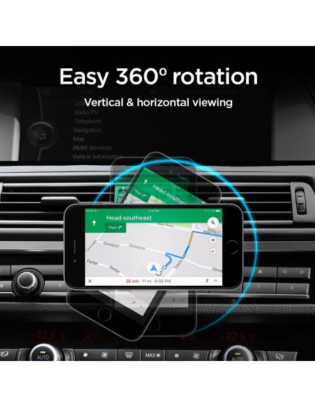 Spigen QS24 telefono laikiklis CD lizdui automobilyje, magnetinis - juodas Spigen QS24 telefono laikiklis CD lizdui automobilyje, magnetinis - juodas