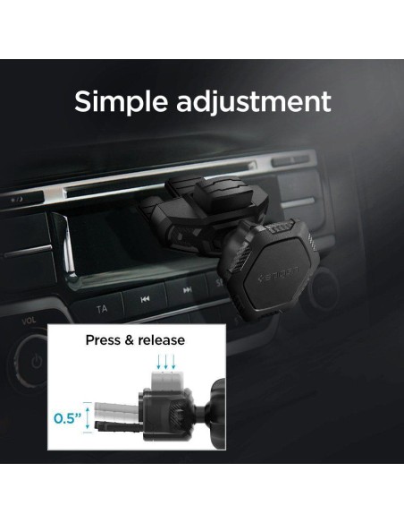 Spigen QS24 telefono laikiklis CD lizdui automobilyje, magnetinis - juodas Spigen QS24 telefono laikiklis CD lizdui automobilyje, magnetinis - juodas