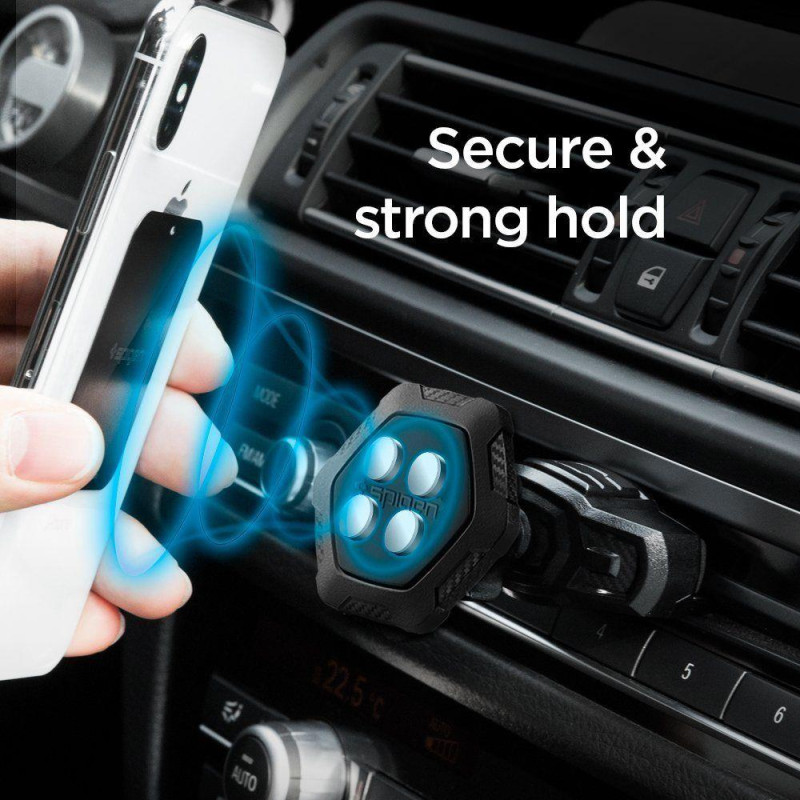 Spigen QS24 telefono laikiklis CD lizdui automobilyje, magnetinis - juodas