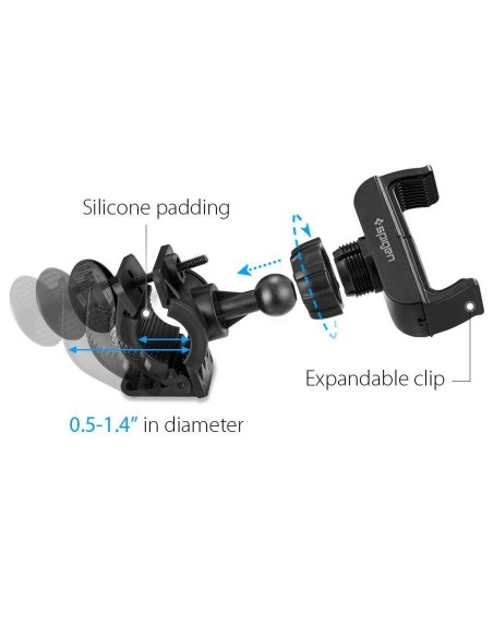 Spigen A250 telefono laikiklis dviračio vairui - juodas