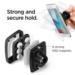 Spigen H12 telefono laikiklis automobilio orlaidei, magnetinis - juodas