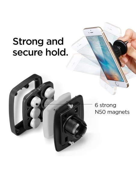 Spigen H12 telefono laikiklis automobilio orlaidei, magnetinis - juodas Spigen H12 telefono laikiklis automobilio orlaidei, magnetinis - juodas