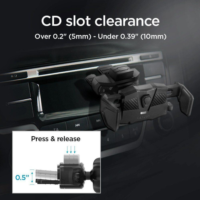 Spigen TMS24 telefono laikiklis CD lizdui automobilyje - juodas