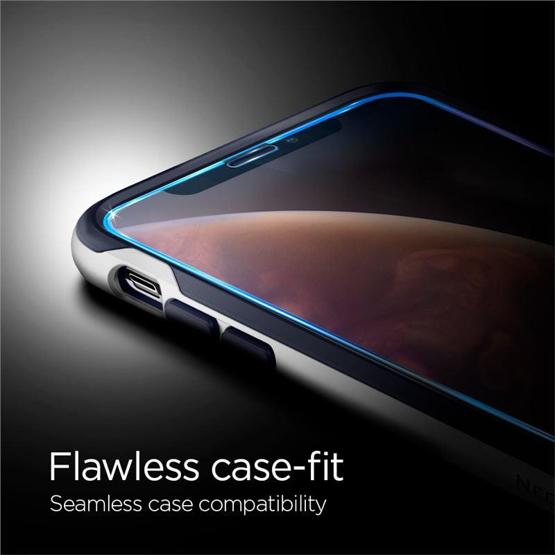 Spigen Glass FC grūdintas stiklas su juodu rėmeliu, skirtas iPhone X/ XS/ 11 Pro