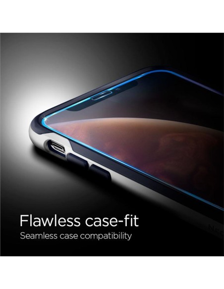 Spigen Glass FC grūdintas stiklas su juodu rėmeliu, skirtas iPhone X/ XS/ 11 Pro Spigen Glass FC grūdintas stiklas su juodu rėmeliu, skirtas iPhone X/ XS/ 11 Pro