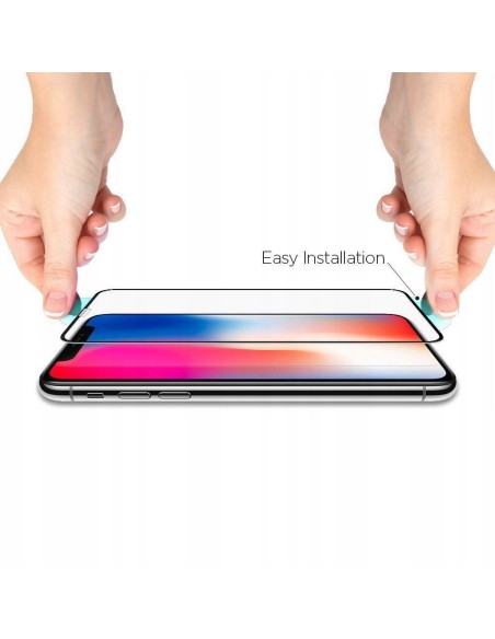 Spigen Glass FC grūdintas stiklas skirtas iPhone 11 / XR - juodas Spigen Glass FC grūdintas stiklas skirtas iPhone 11 / XR - juodas