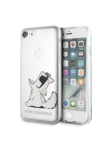 Karl Lagerfeld Choupette įdomus dėklas, skirtas iPhone 7 / 8 / SE 2020 / SE 2022 - skaidrus Karl Lagerfeld Choupette įdomus dėklas, skirtas iPhone 7 / 8 / SE 2020 / SE 2022 - skaidrus