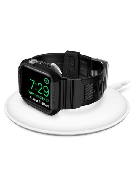 „Spigen Rugged Armor Pro“ dėklas su dirželiu, skirtas Apple Watch 4/ 5/ 6/ 7/ 8/ SE (44/ 45 mm) – juodas „Spigen Rugged Armor Pro“ dėklas su dirželiu, skirtas Apple Watch 4/ 5/ 6/ 7/ 8/ SE (44/ 45 mm) – juodas