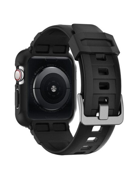 „Spigen Rugged Armor Pro“ dėklas su dirželiu, skirtas Apple Watch 4/ 5/ 6/ 7/ 8/ SE (44/ 45 mm) – juodas „Spigen Rugged Armor Pro“ dėklas su dirželiu, skirtas Apple Watch 4/ 5/ 6/ 7/ 8/ SE (44/ 45 mm) – juodas