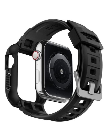 „Spigen Rugged Armor Pro“ dėklas su dirželiu, skirtas Apple Watch 4/ 5/ 6/ 7/ 8/ SE (44/ 45 mm) – juodas „Spigen Rugged Armor Pro“ dėklas su dirželiu, skirtas Apple Watch 4/ 5/ 6/ 7/ 8/ SE (44/ 45 mm) – juodas