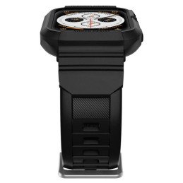 „Spigen Rugged Armor Pro“ dėklas su dirželiu, skirtas Apple Watch 4/ 5/ 6/ 7/ 8/ SE (44/ 45 mm) – juodas