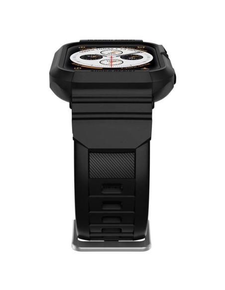 „Spigen Rugged Armor Pro“ dėklas su dirželiu, skirtas Apple Watch 4/ 5/ 6/ 7/ 8/ SE (44/ 45 mm) – juodas „Spigen Rugged Armor Pro“ dėklas su dirželiu, skirtas Apple Watch 4/ 5/ 6/ 7/ 8/ SE (44/ 45 mm) – juodas