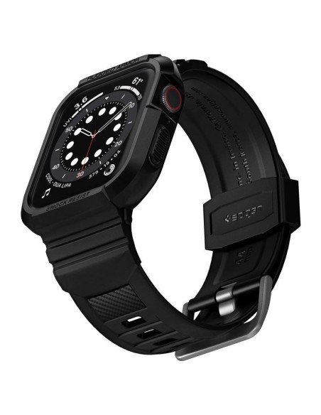 „Spigen Rugged Armor Pro“ dėklas su dirželiu, skirtas Apple Watch 4/ 5/ 6/ 7/ 8/ SE (44/ 45 mm) – juodas „Spigen Rugged Armor Pro“ dėklas su dirželiu, skirtas Apple Watch 4/ 5/ 6/ 7/ 8/ SE (44/ 45 mm) – juodas
