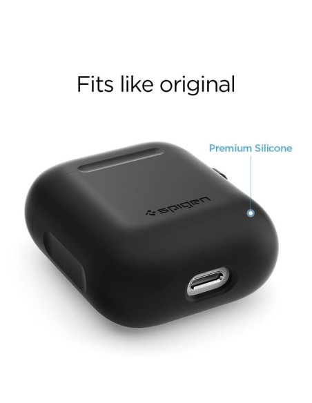 Spigen dėklas, skirtas AirPods 1/ 2 - juodas Spigen dėklas, skirtas AirPods 1/ 2 - juodas