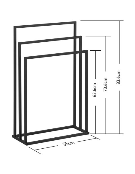 Stovas 3 rankšluosčiams, laisvai pastatomas grindis PLIENAS 55 x 21,5 x 84 cm tamsiai pilka