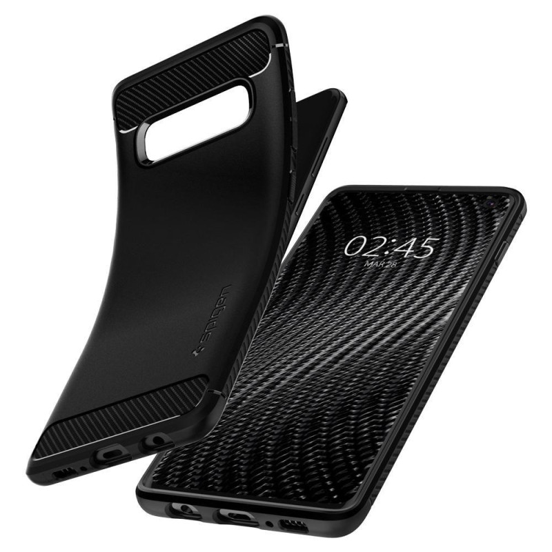 Spigen Rugged Armor dėklas, skirtas Samsung Galaxy S10 - matinė juoda