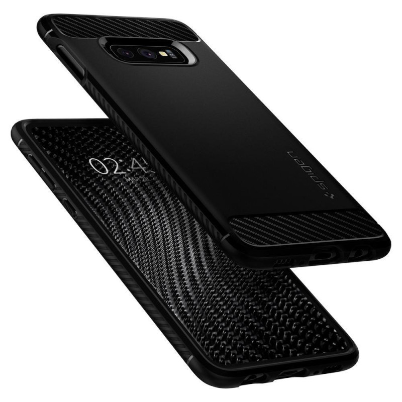 Spigen Rugged Armor dėklas, skirtas Samsung Galaxy S10E - matinė juoda