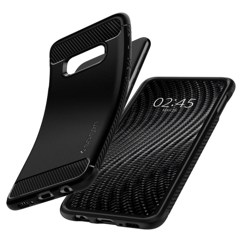 Spigen Rugged Armor dėklas, skirtas Samsung Galaxy S10E - matinė juoda