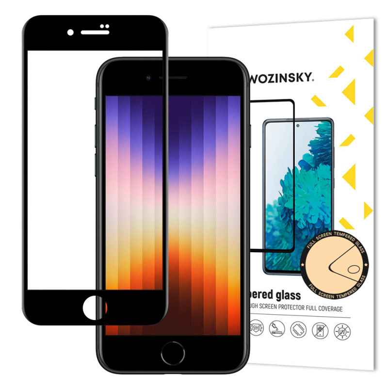 Wozinsky Super patvarūs klijai viso ekrano grūdintas stiklas su rėmeliu patogiu dėklu iPhone SE 2022 / SE 2020 / iPhone ... Wozinsky Super patvarūs klijai viso ekrano grūdintas stiklas su rėmeliu patogiu dėklu iPhone SE 2022 / SE 2020 / iPhone ...