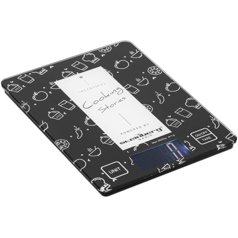 Elektroninės stalinės svarstyklės iš LCD stiklo 22 x 17 cm 8 kg / 1 g