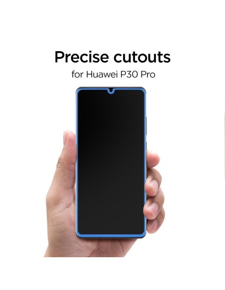 Spigen Glas.tR Plonas grūdintas stiklas, skirtas Huawei P30 Pro - juodas Spigen Glas.tR Plonas grūdintas stiklas, skirtas Huawei P30 Pro - juodas