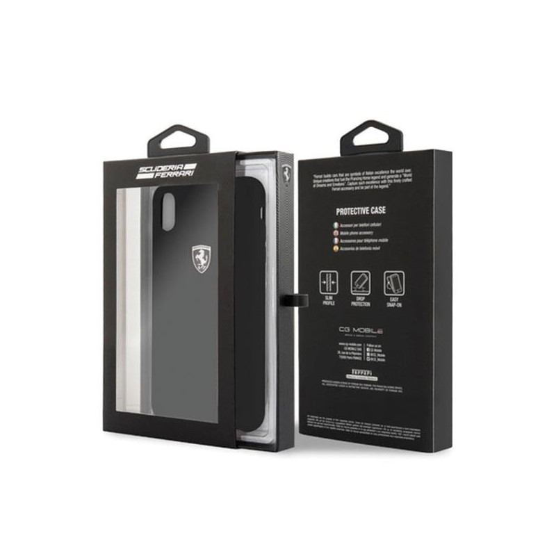 Ferrari Silicone Off Track dėklas iPhone Xs Max - juodas