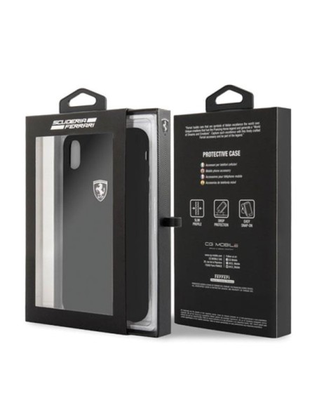Ferrari Silicone Off Track dėklas iPhone Xs Max - juodas Ferrari Silicone Off Track dėklas iPhone Xs Max - juodas