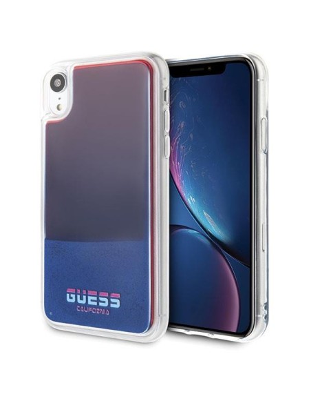 Guess California Glow tamsiame dėkle, skirta iPhone Xr – raudona Guess California Glow tamsiame dėkle, skirta iPhone Xr – raudona