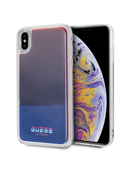 Guess California Glow tamsiame dėkle, skirta iPhone Xs Max – raudona Guess California Glow tamsiame dėkle, skirta iPhone Xs Max – raudona